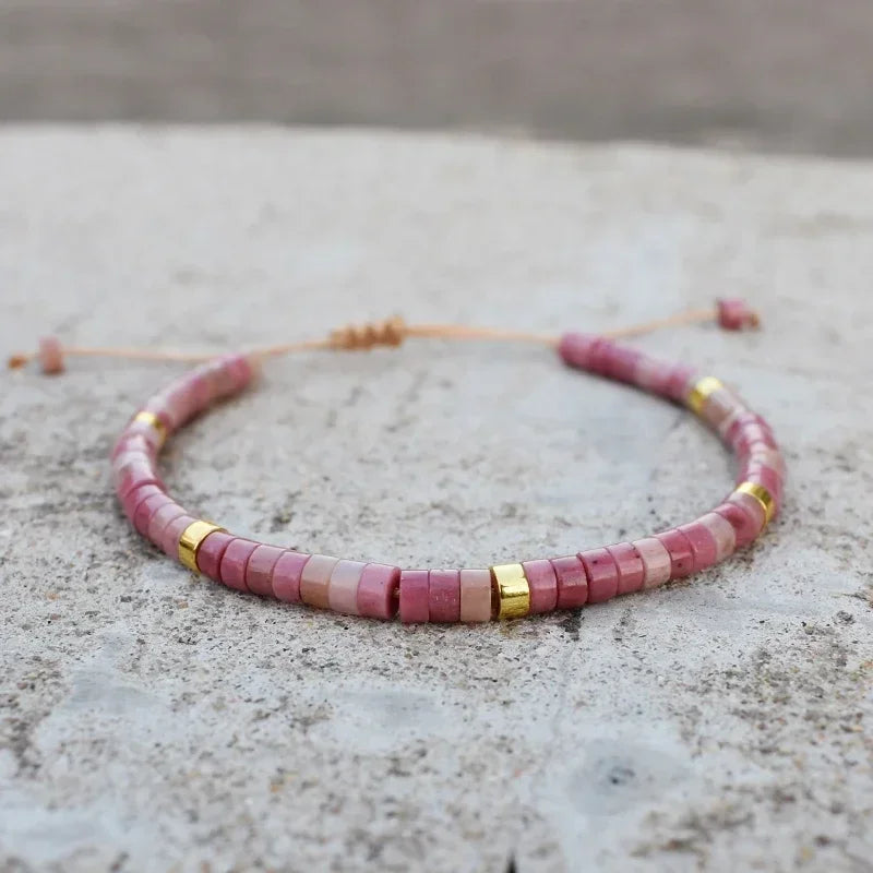 4 mm Natuurstenen Kralen Gevlochten Armband, Afrikaanse Turkoois